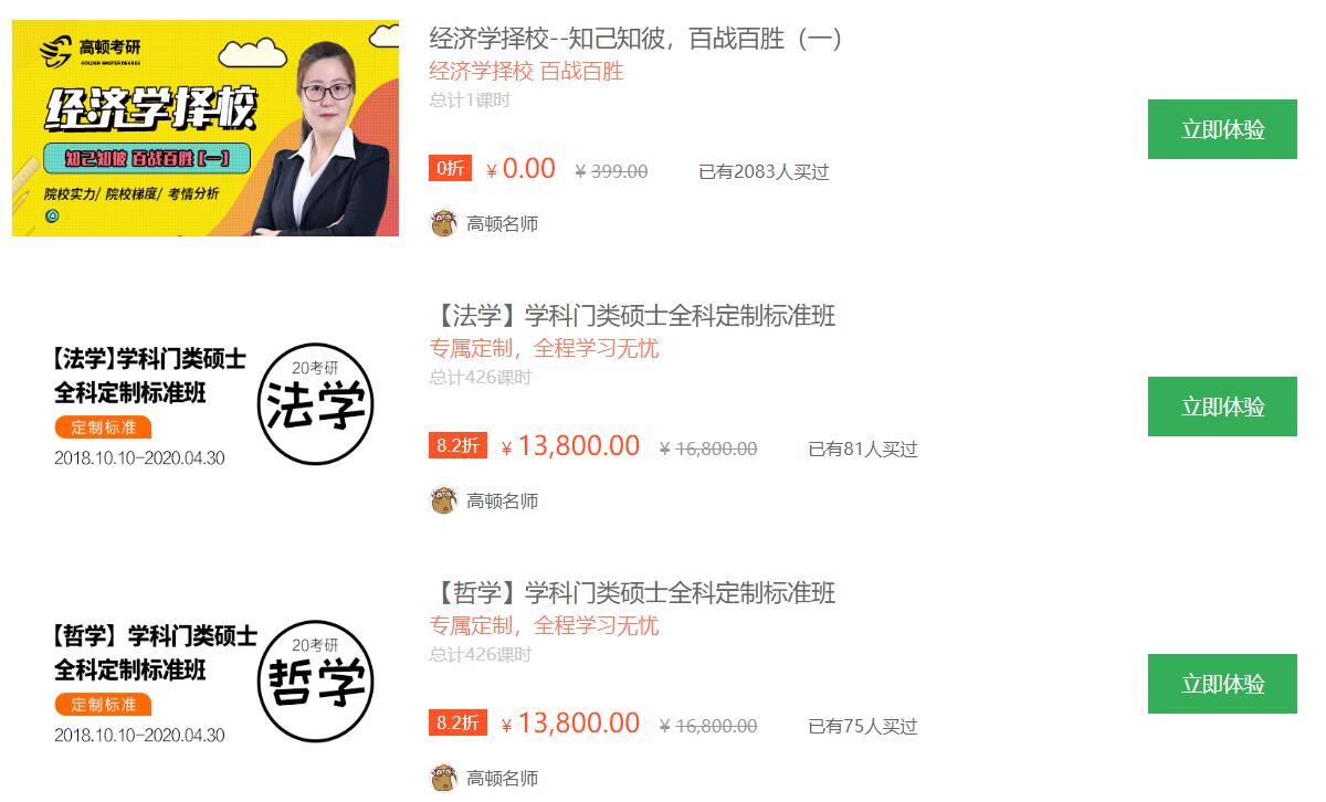 高頓網校考研培訓課程