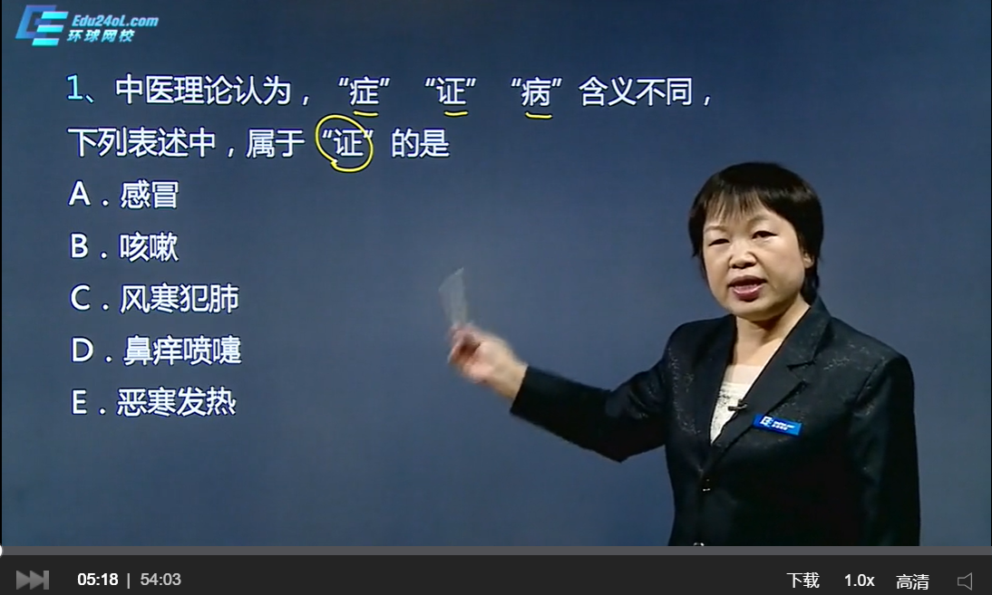 環球網校執業藥師視頻