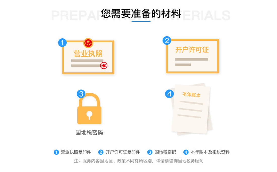 關于大連代理記賬合作需要的資料