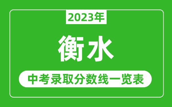 2023年衡水中考錄取分數線,衡水市各高中錄取分數線一覽表